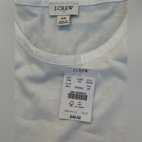 J. Crew White Eyelet Hem Tank Top - Picture 2 of 2